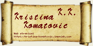 Kristina Komatović vizit kartica